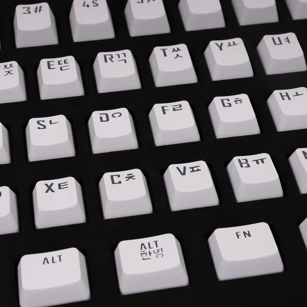 

104 Keys Korean Keycaps ABS White Color OEM Height for 61 87 104 Mechanical Keyboard AKKO FUN60Pro Anne Pro 2 Game PC