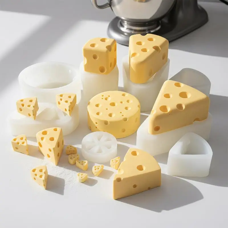 Cute Cheese Silicone Mold Non-Stick Fondant Cake Tray: Chocolate Ice Cube Soap Making Food Grade DIY