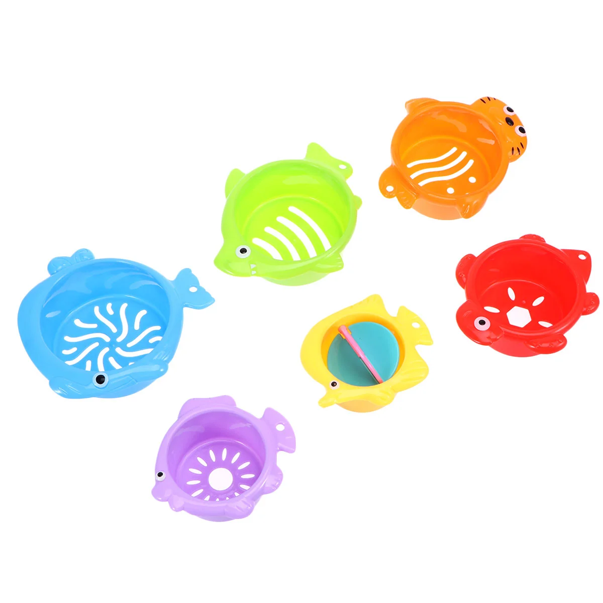 6pcs Sea Animal Baby Bath Toys Stacking Cup Bathtime Fun Toddlers and Kids Bathing Toys Bath Toddlers