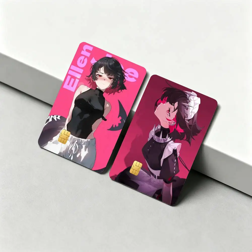 Zenless ZZZ E-Ellen Joe 1Set 4Pcs Card Skin Stickers, Waterproof Decorative Film for Credit Debit Bank Bus IC Cards