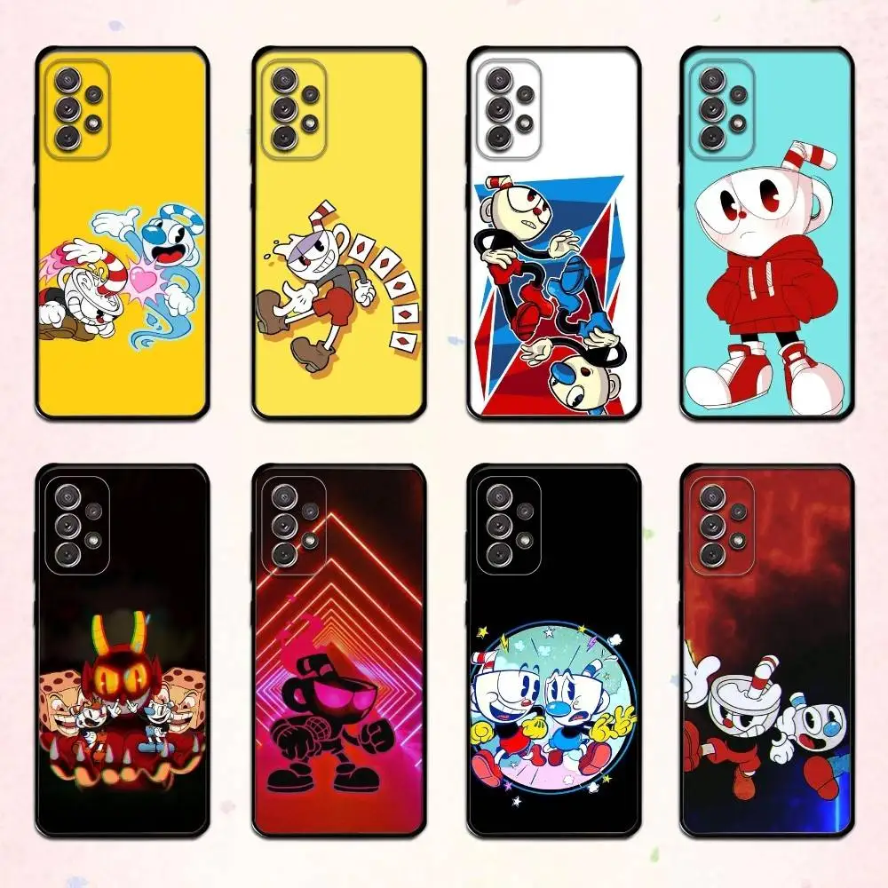 G-Game C-Cuphead  Phone Case For Samsung S 25,24,23,22,30,21,10,9,Ultra,Plus,Lite,FE,4,5 G Soft Black Case