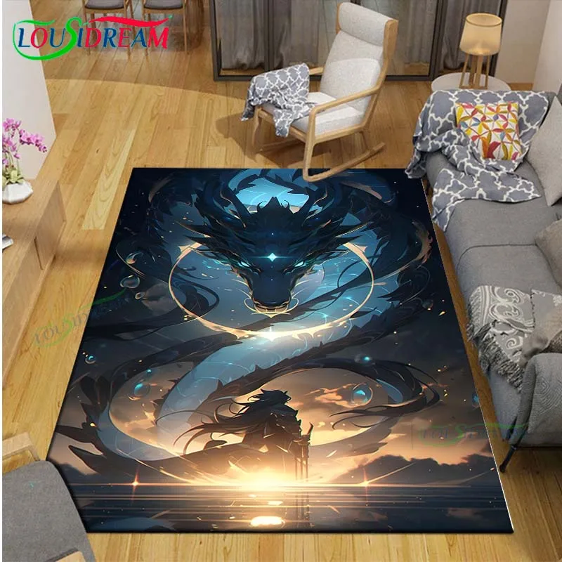 

Hot Fashion Chinese Dragon Print Carpet Outdoor Rug Area Rug Non-slip Carpet Bedroom Decor Carpet for Room Gift