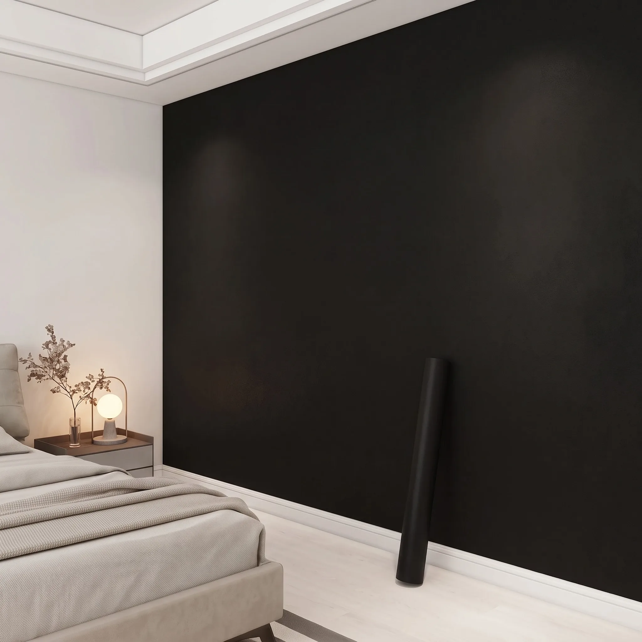 Thick Pure Black Waterproof Removable Wallpaper Matte PVC Contact Paper Self Adhesive for Countertop Cupboard Shelf Decoration
