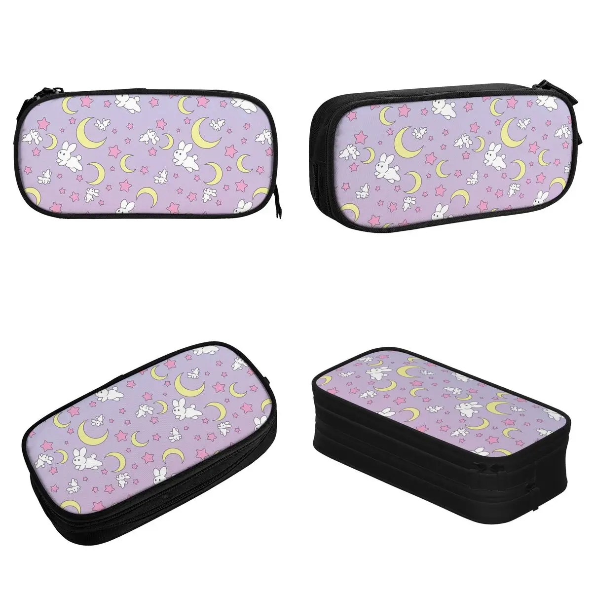 Moon Girl Rabbit Pencil Cases Fashion Anime Pen Box Bag Girl Boy Large Storage Office Cosmetic Pencilcases