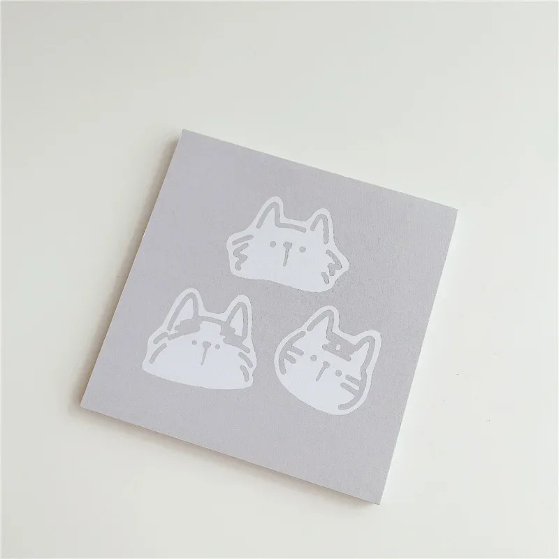 50 Blatt Schreibwaren für die Schule, Cartoon-Motiv, niedliche Katze, Notizblock, einfacher Stil, Kawaii-Nachrichtenpapier, Notizen für Studenten, To-Do-Listen – Detail 4