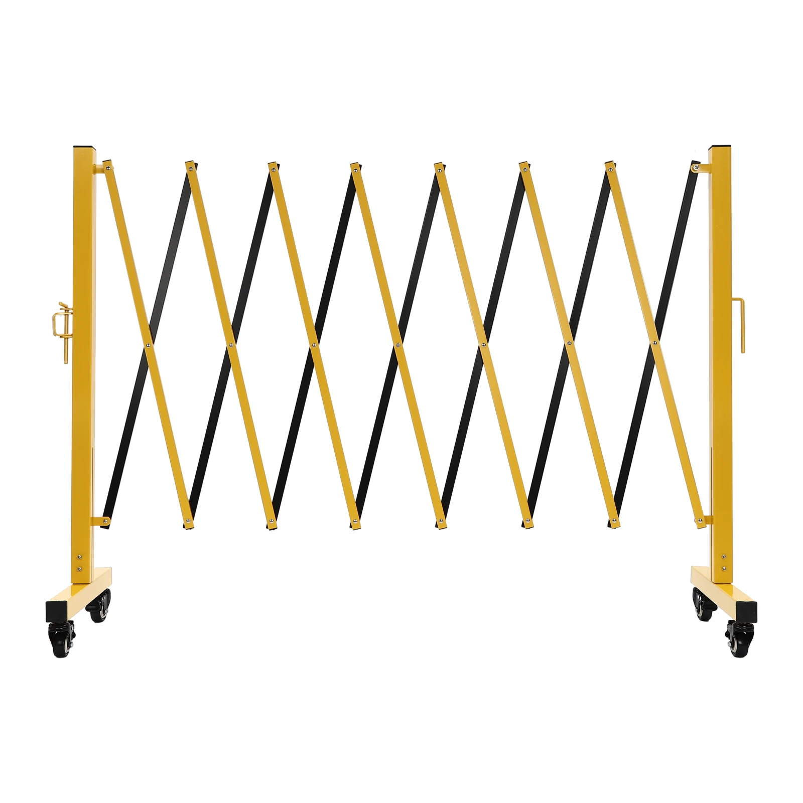 

3.5*1.03m Mobile Barrier Gate Adjustable Traffic Fence, Portable Safety Barrier with Casters Expandable Metal Barrier Gate