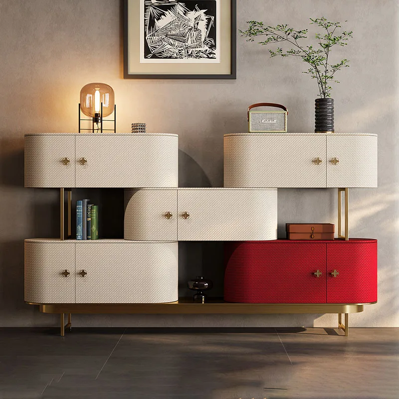Modern Nordic Living Room Cabinets Tiny Cute Cream Style Creative Storage Display Cabinet Luxury Vintage Mueble Home Furniture