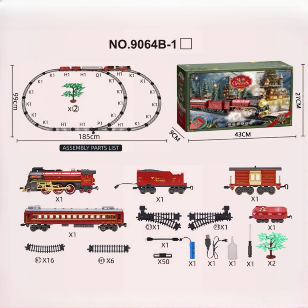 Simulazione Treno telecomandato giocattolo Modello di treno piccolo a vapore che aggiunge fumo d'acqua Regali per le vacanze di Natale per bambini