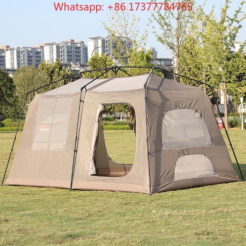 L Size Automatic Moisture Proof Camping Tent, Large Family Outdoor Hiking & Activity Camping Tent