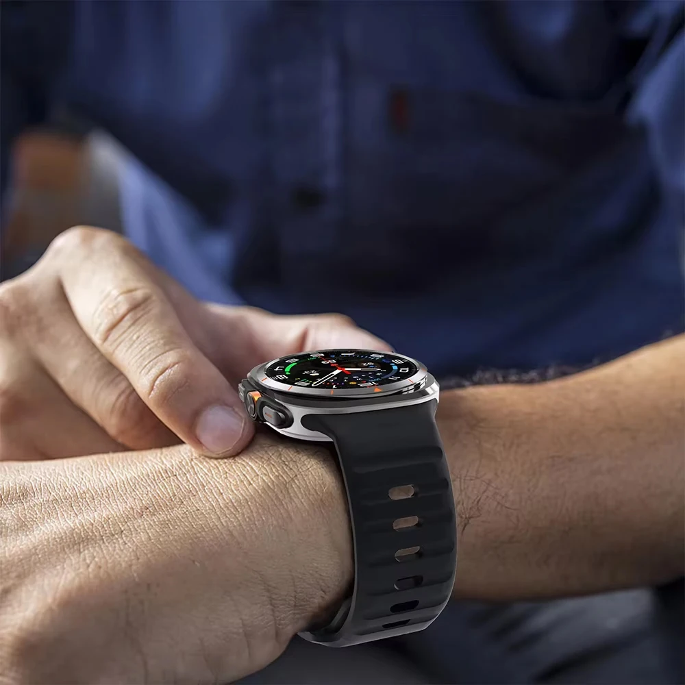 حزام رياضي لساعة سامسونج جالاكسي 8 44/40 مللي متر 8 كلاسيكي 46 مللي متر الترا 47 مللي متر حزام مطاطي للمعصم سوار كوريا ساعة جالاكسي 8 باند