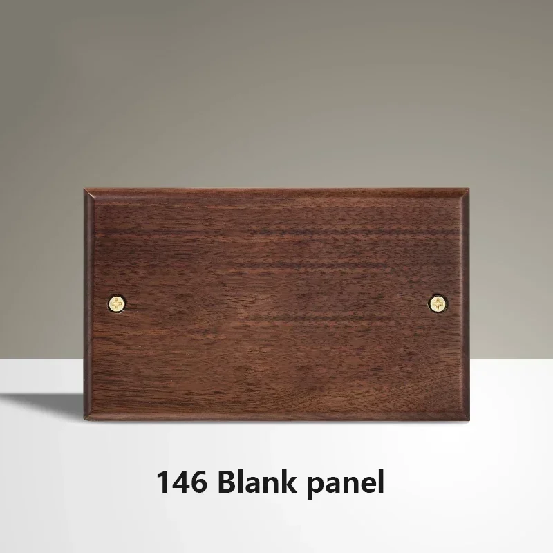 Black Walnut Wood Toggle Light Switch,Home retro Brass Panel,FR UK Universal Double USB Wall Electrical Socket Vintage Switch image 3