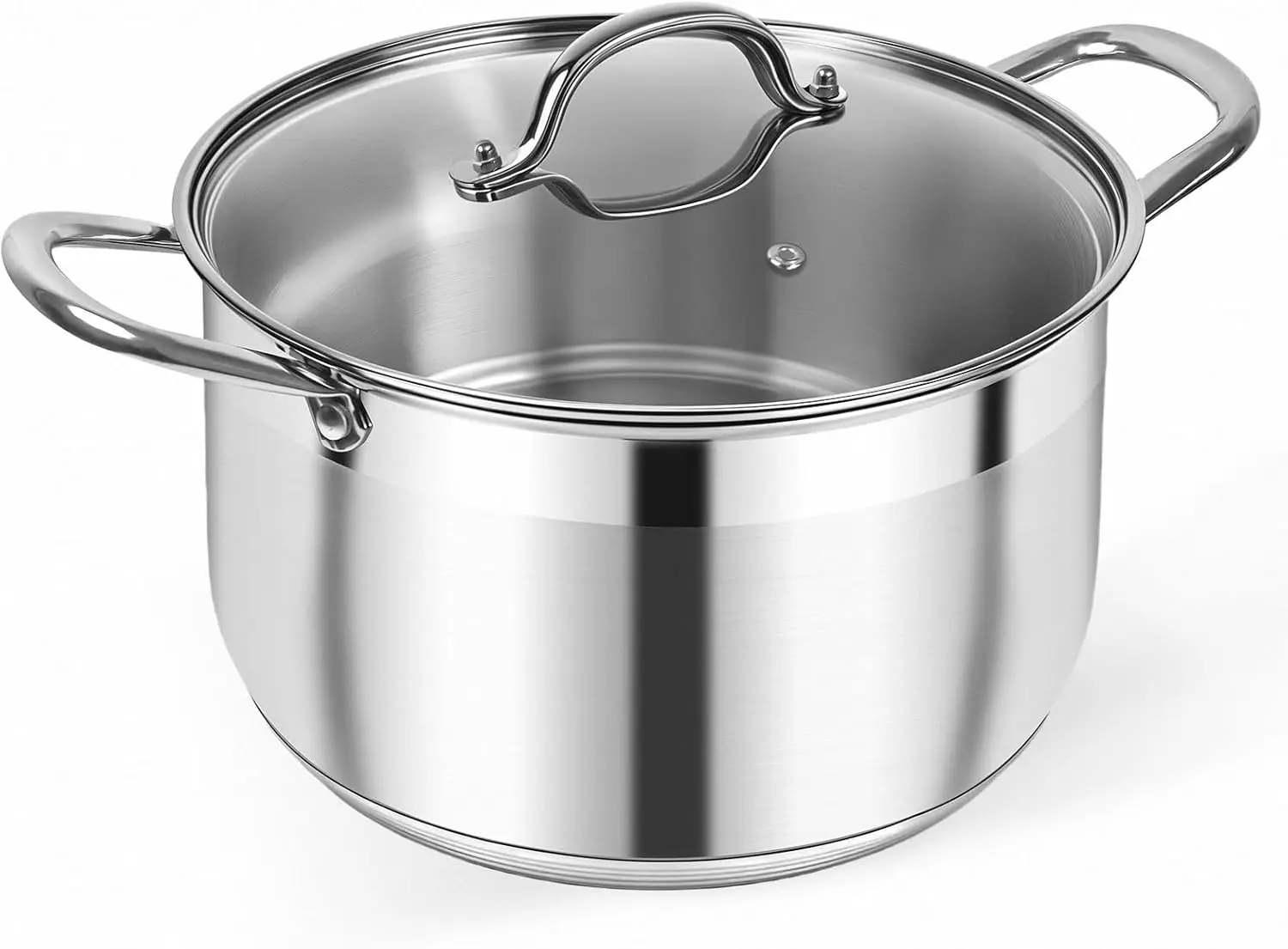 

Stainless Steel Stock Pot - 8 Quart Heavy Duty Induction Cooking Pot with Visible Lid for Pasta, Soup, Spaghetti, Nonsti