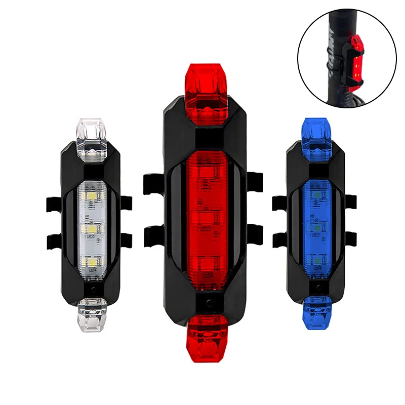 

USB Rechargeable LED Bicycle Headlight Super Bright Front Rear Bike Lights Set Easy Install Cycling Safety Lamp for Night Riding