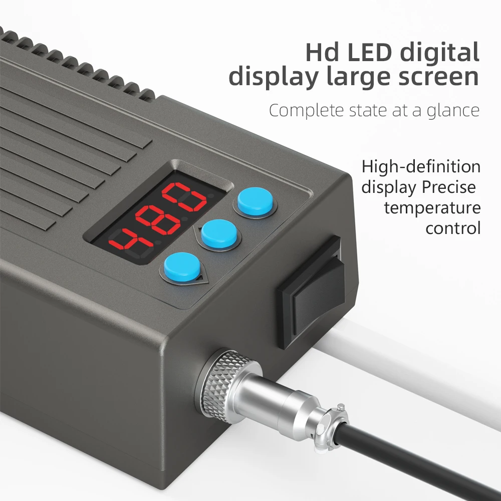 Estação de soldagem portátil MT12 com calor de 2 segundos até 480 ° Kit de ferro de solda inteligente C e display digital HD e ponta reta ‌