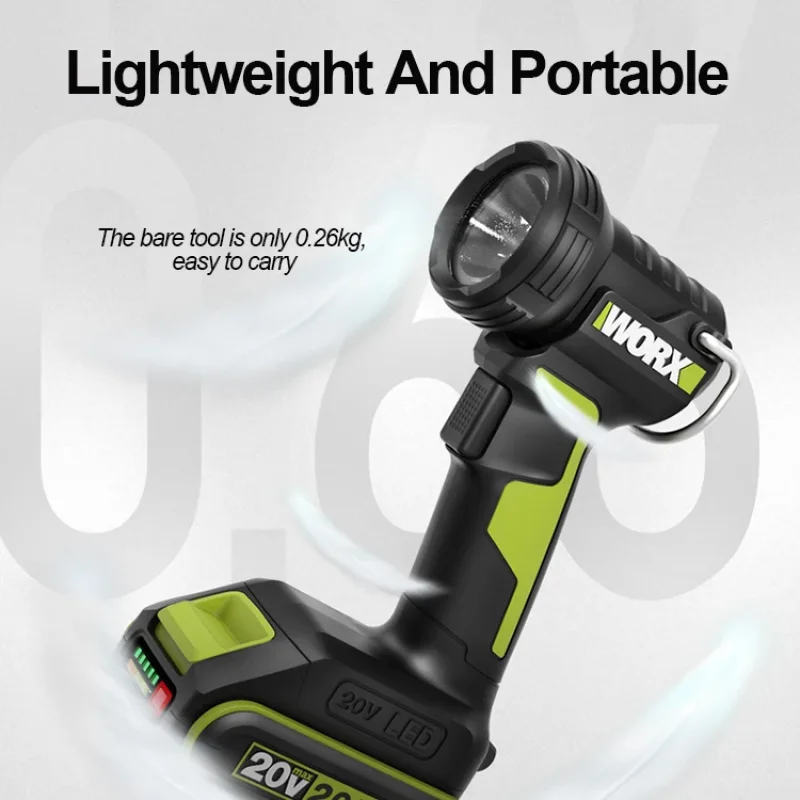 WORX WU027 20 فولت بطارية ليثيوم متعددة الوظائف مصباح يدوي خارجي محمول LED (بدون بطارية وشاحن)