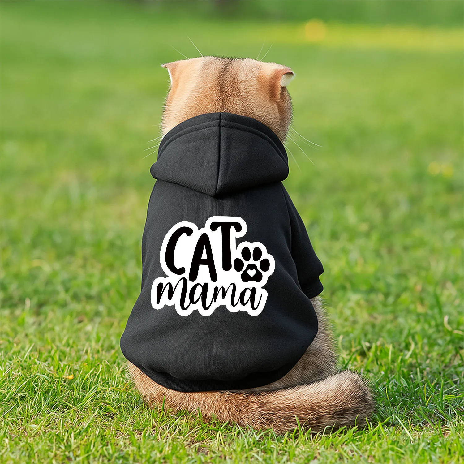 Haustier-Hoodie mit „CAT MAMA“-Aufdruck |   Geeignet für kleine Haustiere mit 12 bis 20 Pfund, Freizeitkleidung, Polyester