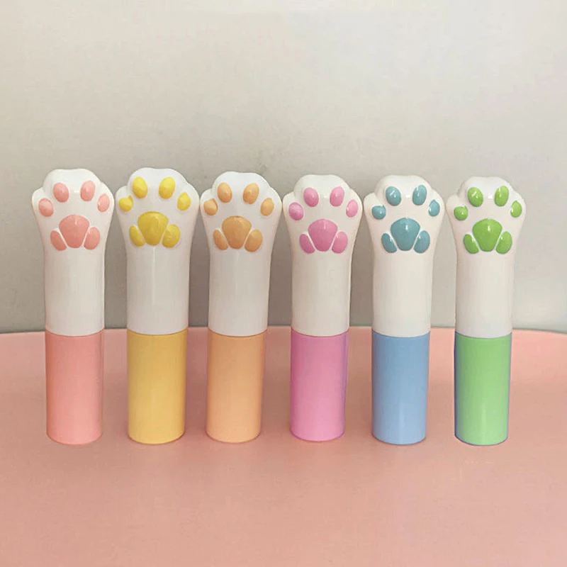 5 teil/los 4g DIY MINI Nette Cartoon Bunte Lipgloss Container Rohre Katze Pfote Lippenstift Rohre Leer Kosmetische Container Reise flasche