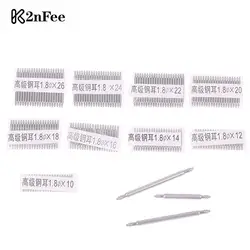 20PCS Silver Metal 10-26mm Strap Link Pin Accessories 1.8MM Watchbands Repair Tool Stainless Steel Spring Bar