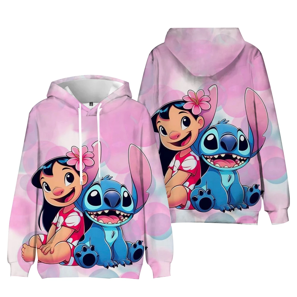 

Толстовка женская с мультяшным рисунком, повседневная креативная модная удобная модная Осенняя спортивная одежда в стиле хип-хоп, Лило Стич Дисней