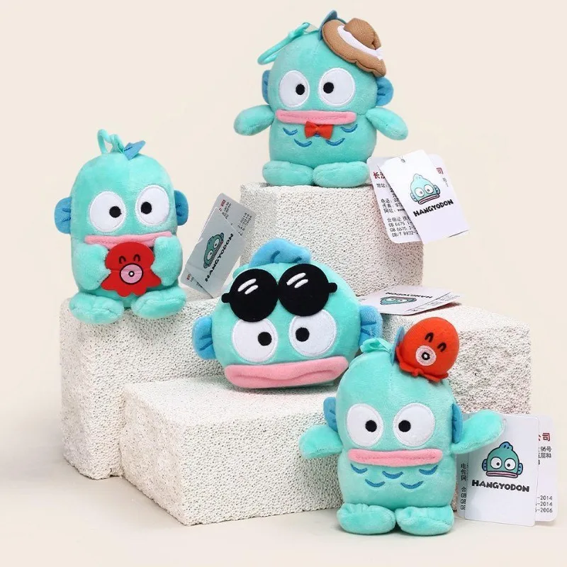 Kawaii Sanrio Fish Hangyodon Plush Doll Keychain Ugly Fish Bag Charm Stuffed Pendant Hanging Ornament Funny Doll Children Gifts