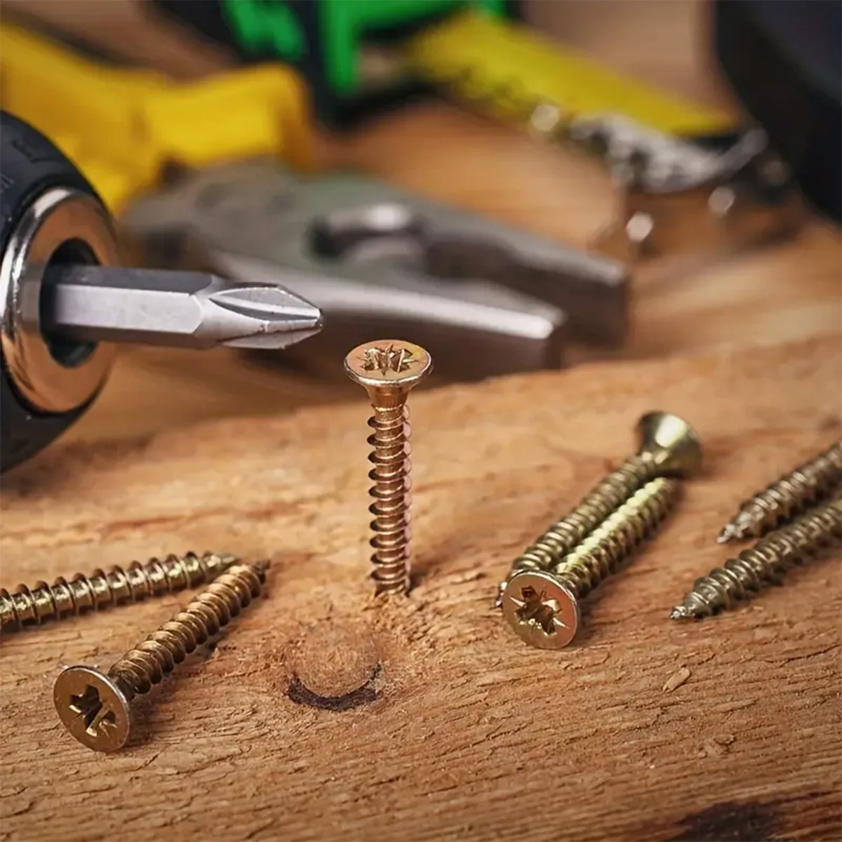 مجموعة براغي خشب الزنك الملونة M3.5 M4، براغي ذات رأس مسطح برأس فيليبس، براغي معدنية غاطسة ومسامير جدارية جافة #6