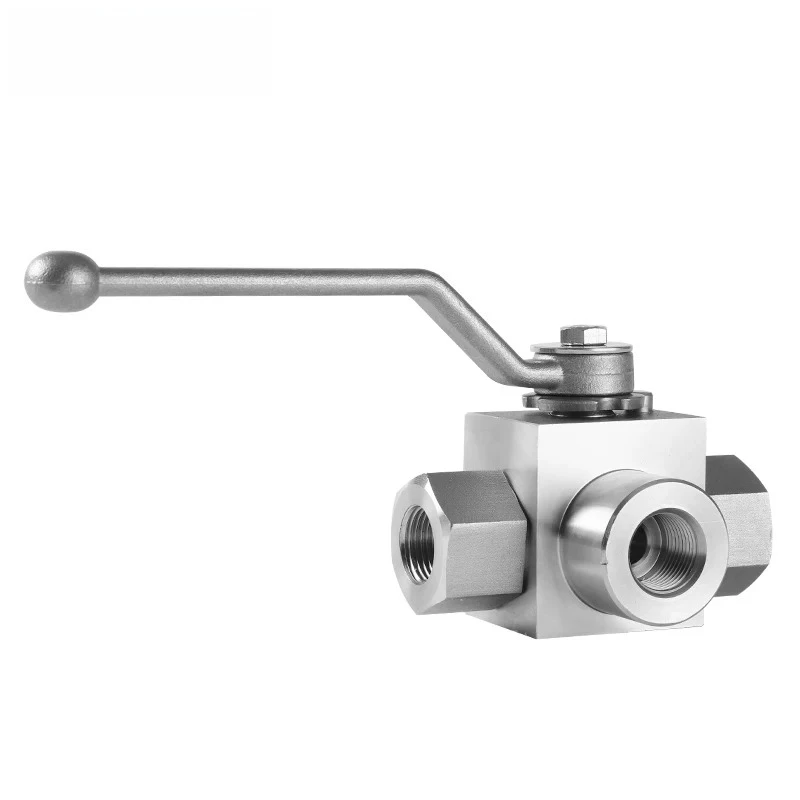 304 stainless steel high pressure three-way ball valve L type YJZQ hydraulic inner wire valve water switch 4 points DN15