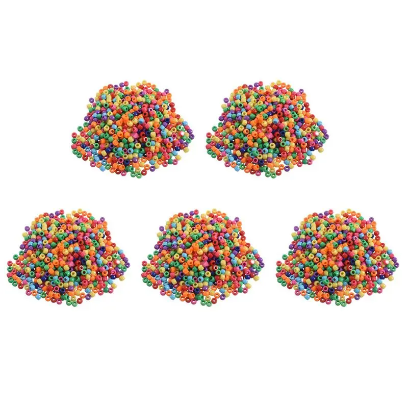 

3000 Pcs Mixed Plastic Pony Beads 9Mm X 6Mm(3/8 Inch X 2/8 Inch) Multi-Purpose