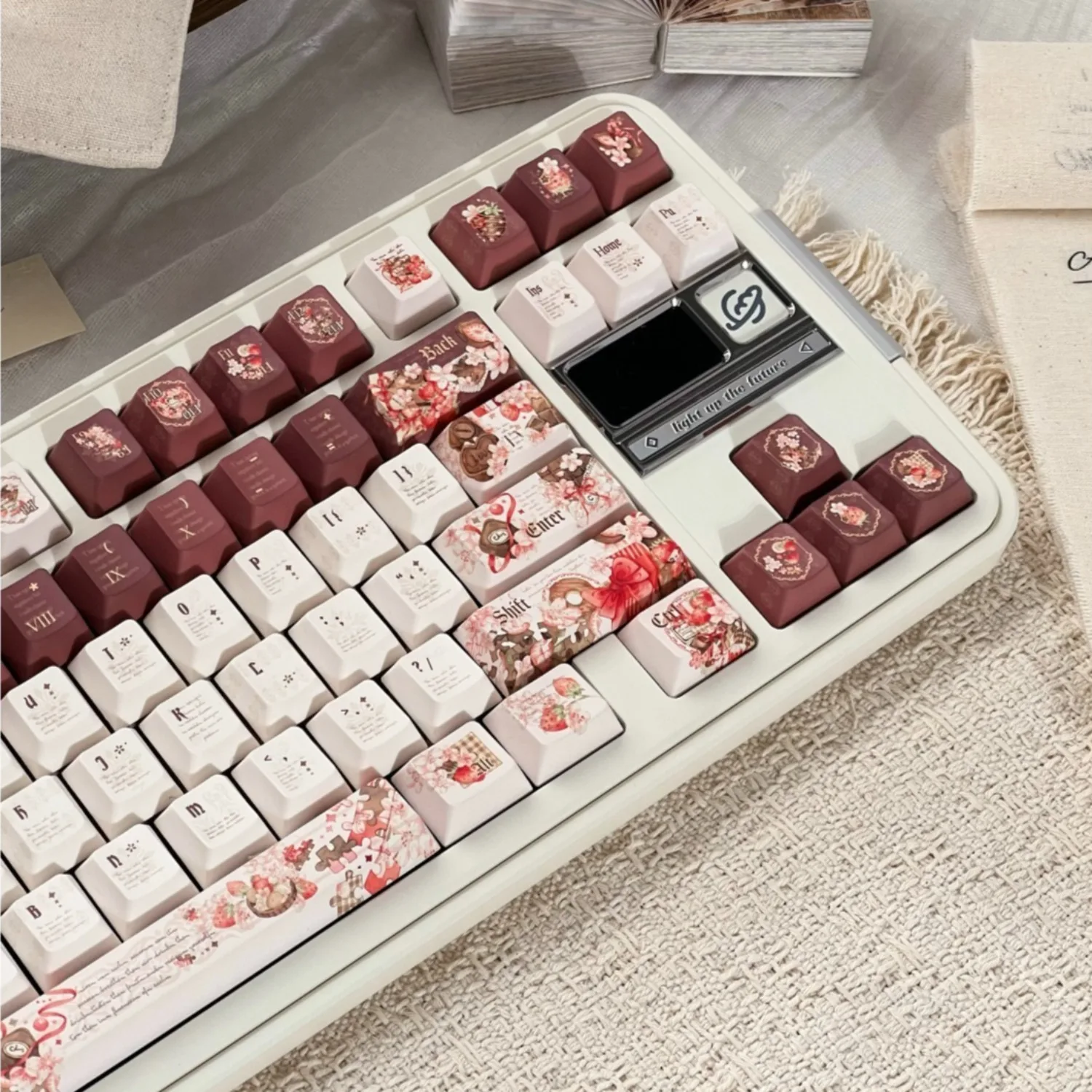 Berry Chocolate Keycaps Customized OEM Profile Keycaps Cute Retro PBT KeycapsDye-Sublimation Keycaps for Mechanical Keyboard