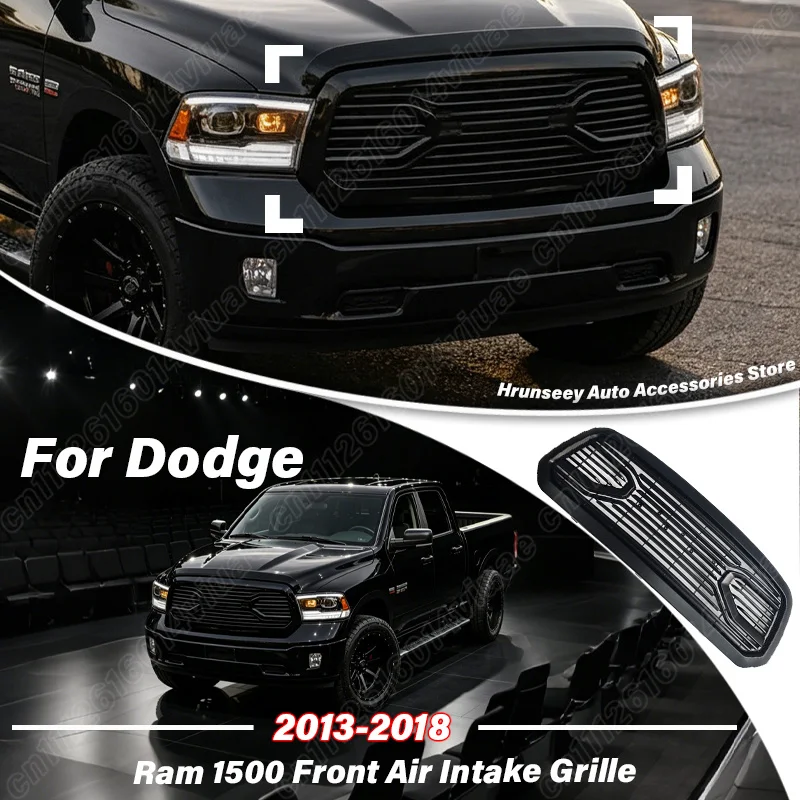 For Dodge Ram 1500 2013 2014 2015 2016 2017 2018 Front Air Intake Grille Radiator Upper Main Grill Mask with LED Car Accessories