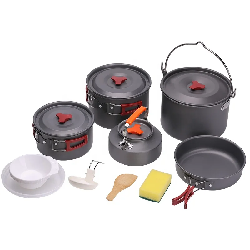 

Aluminum Hard Oxidation Outdoor Camping Cookware Products Outdoor Cooking Set for Hiking Picnic Camping Pot Sets