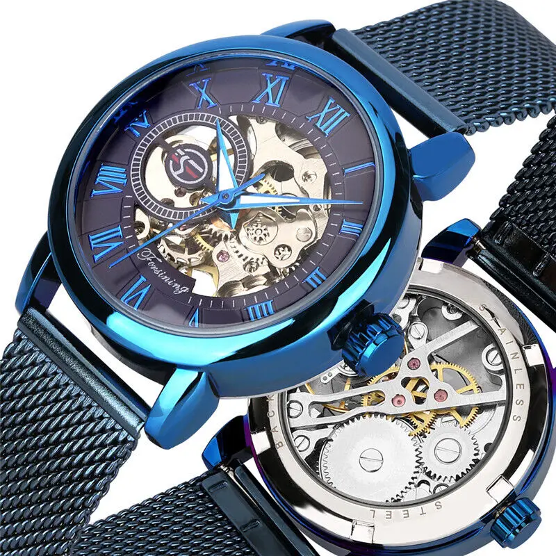 FORSINING Women Mechanical Watch Manual Winding Luxury Mesh Belt Wristwatches