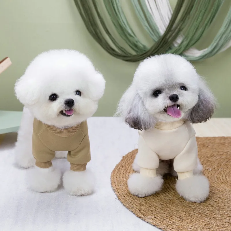 Japanese Style Pet Dog Clothes, Sweet Puppy Hoodie for Maltese, Cartoon Letter Print Pullover, Warm Winter Two-Legged Outfit