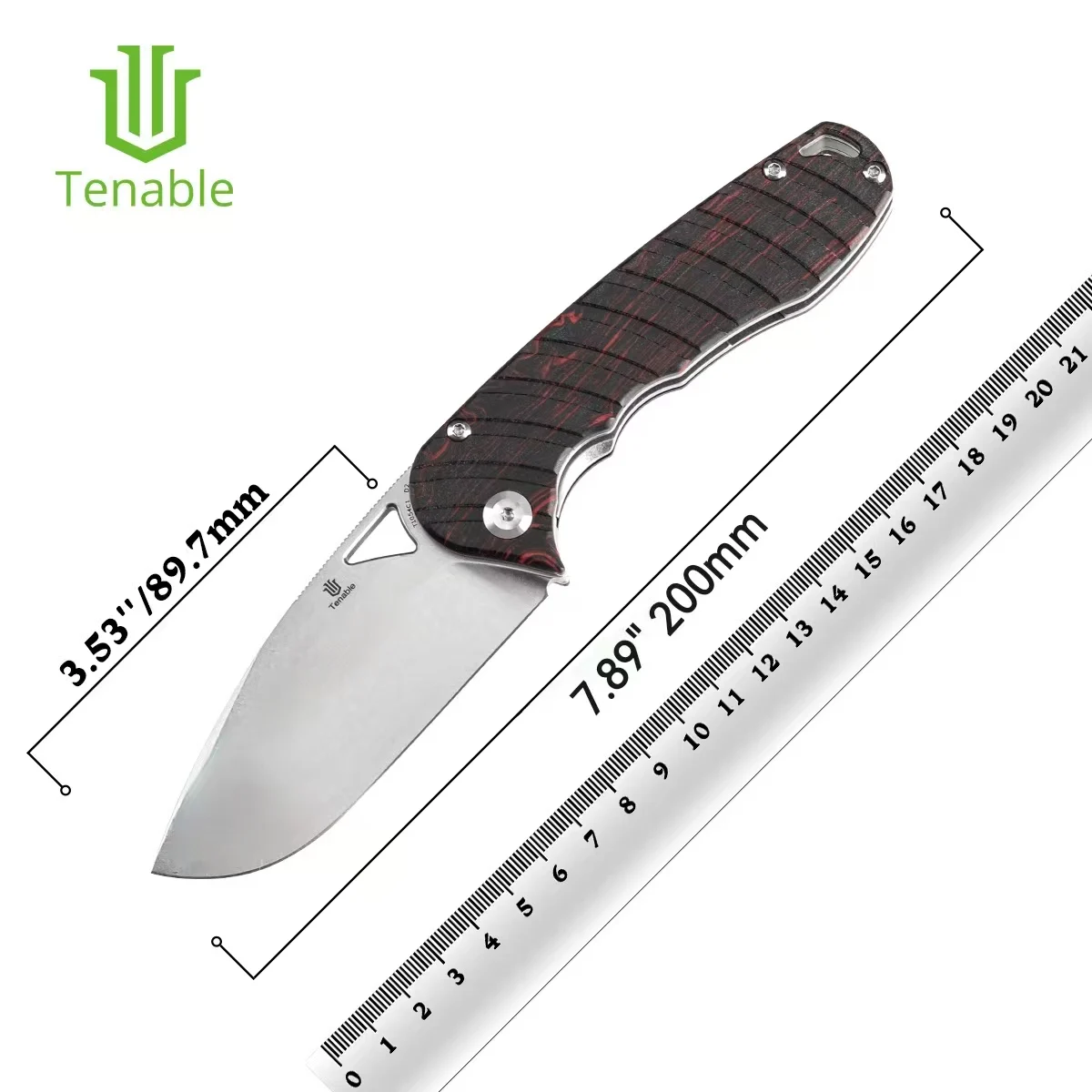 سكاكين قابلة للطي T1054 Bomtbur 3.53 بوصة D2 شفرة مع G-mascus/G10/Twill Cabrbon مقبض Midgards Messer مصممة EDC #1