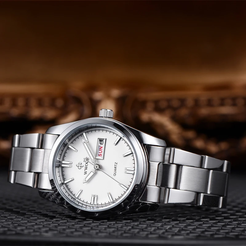 Wwoor senhoras relógio pulseira de aço inoxidável à prova dwaterproof água relógio para mulher quartzo clássico marca luxo pulseira relógio reloj mujer