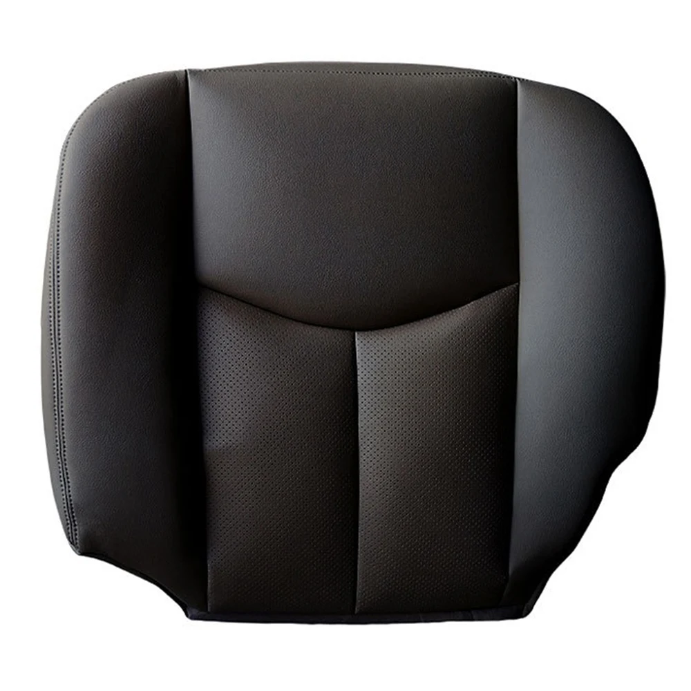 Car Front Driver Side PU Leather Seat Cushion Bottom Seat Cover for Cadillac Escalade 2003-2006 Black