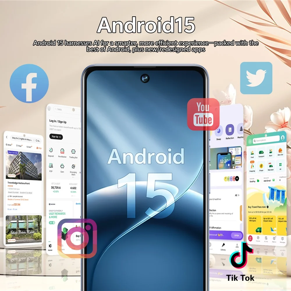 K-Touch Smartphone C27 Ultra 8000mAh Battery Mobile Phones Android 15 Face ID Unlock Cell Phone 5G Dual SIM 7.3inch Full Display 22GB+2TB 16+48MP Cellphones