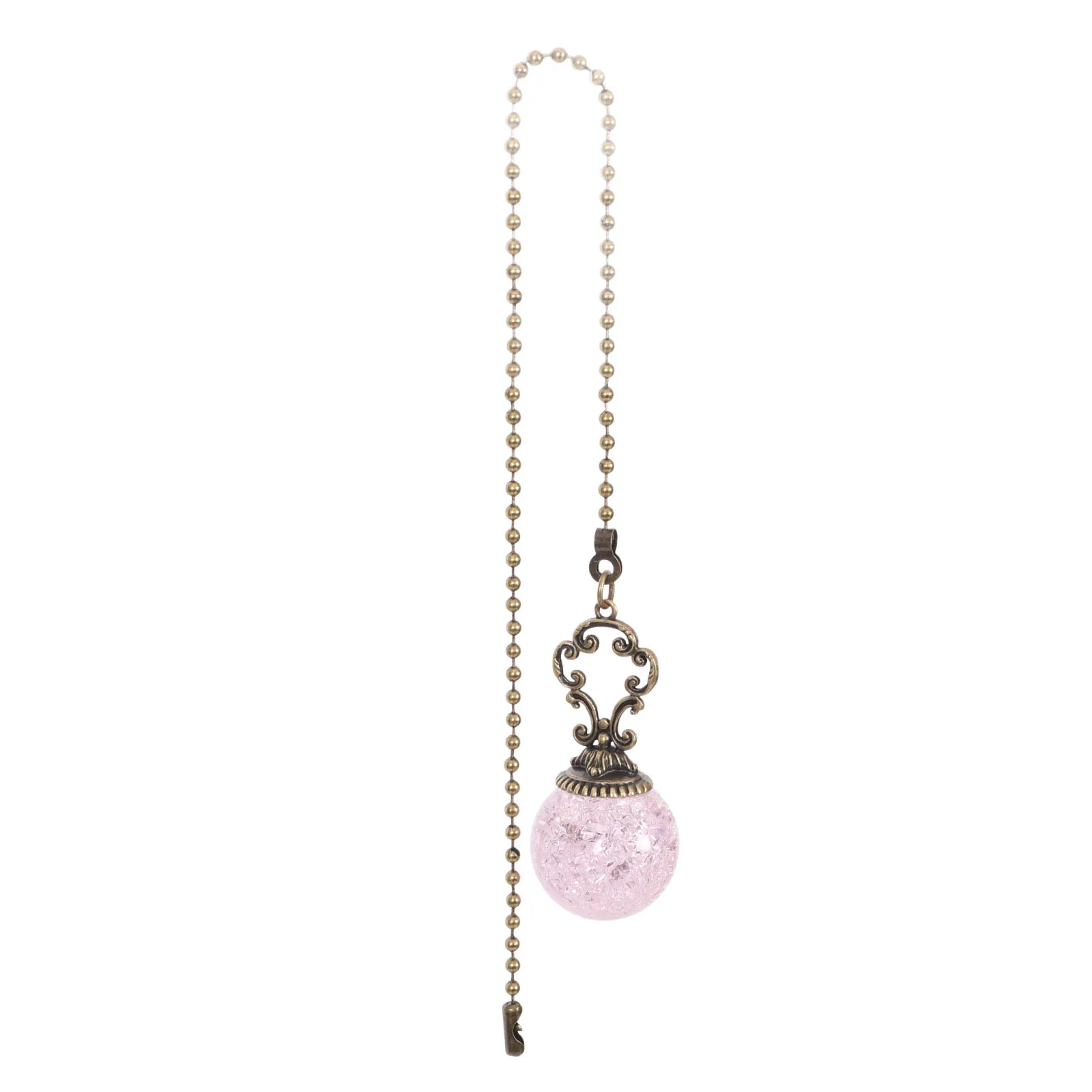 

Retro Blue Bronze Chain Pull Extension for Ceiling Fixtures Pink Crystal Pendants Vintage Decorative Hardware