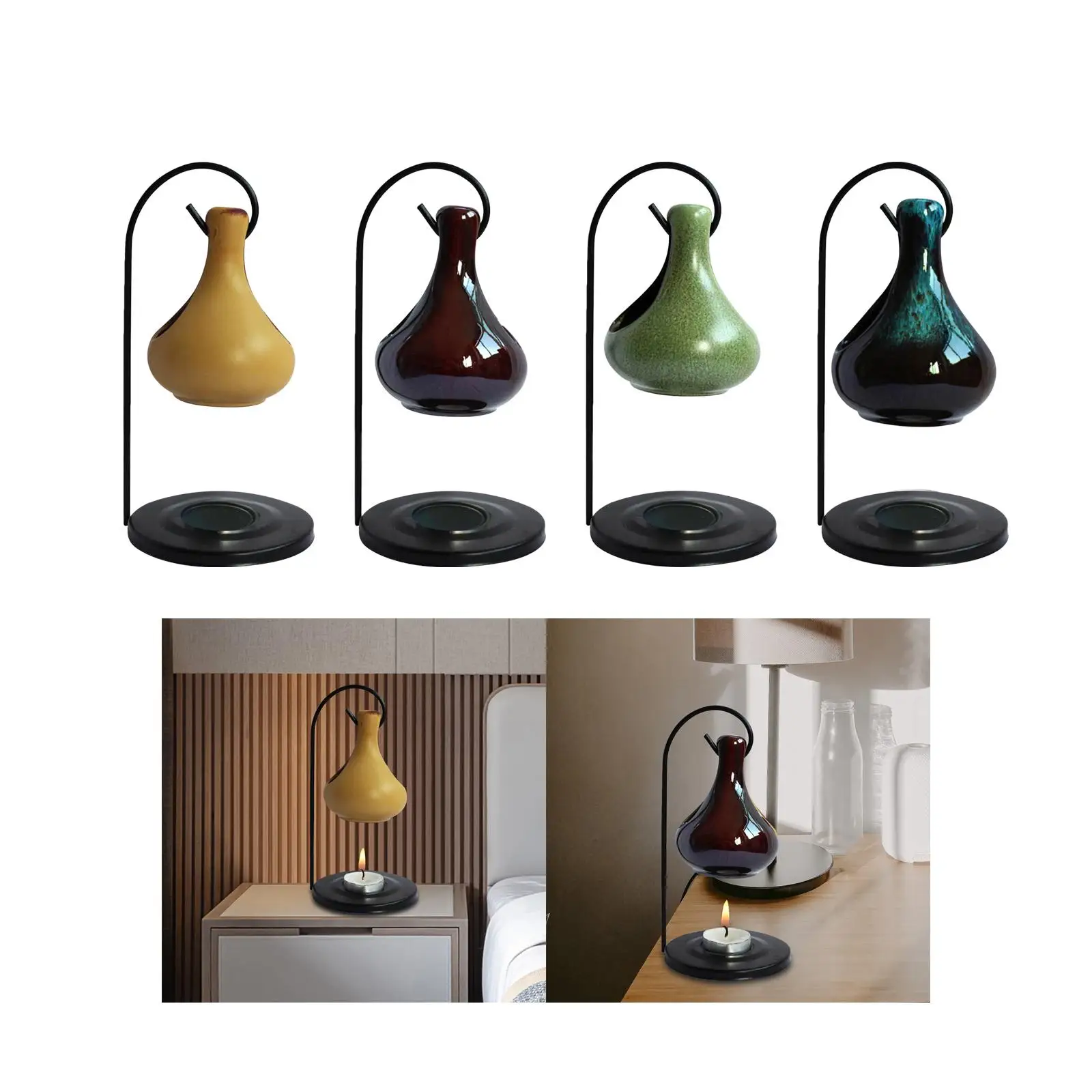 Essential Oil Burner Candle Stand Furnace Wax Melt Warmer Ceramic Tealight Candle Holder for Home Meditation Christmas Bedroom Essential Oil Burner Candle Stand Furnace Wax Melt Warmer Ceramic Tealight Candle Holder for Home Meditation Christmas Bedroom