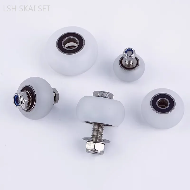 

Nylon Bearing Pulley PP Arc-shaped Guide Wheel Sliding Barn Door Roller Heavy-duty Track Directional Pulley Door Accessories