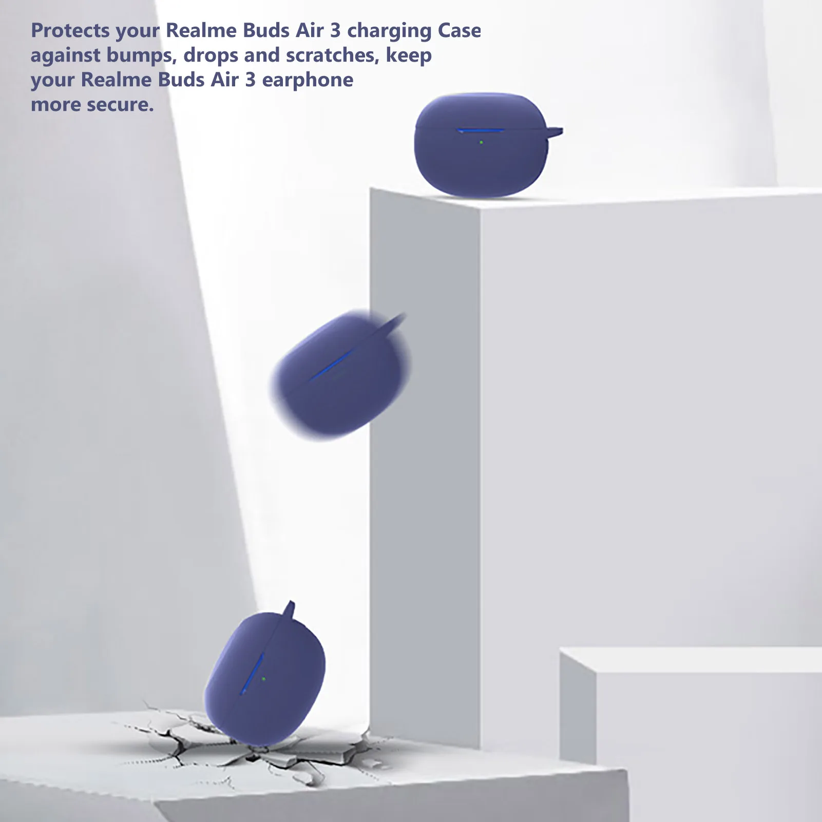 ซิลิโคนสำหรับ Realme Buds Air 3 Carabiner สติกเกอร์ผิวกรณีหูฟังอุปกรณ์เสริม