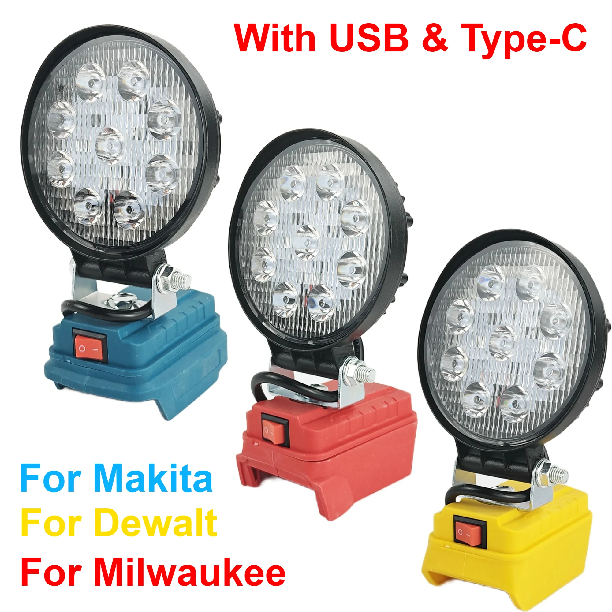 

4 Inch Cordless LED Lantern Compatible with Makita/Milwaukee/Dewalt 18V20V Battery Outdoor Work Light Without Battery