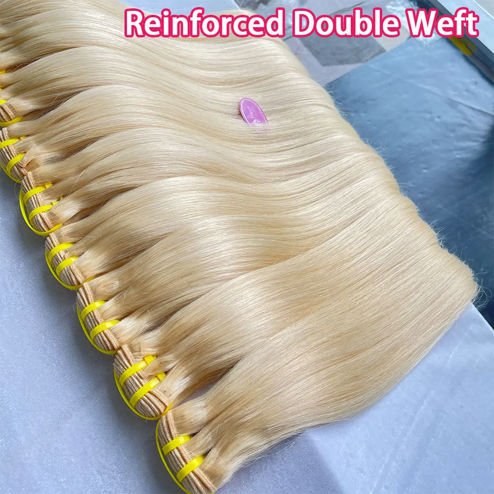 Color 613 Blonde Hair Straight 100% Unprocessed Raw Virgin Human Hair Bundles 10-30Inch Hair Weave Can Be Dye For Women