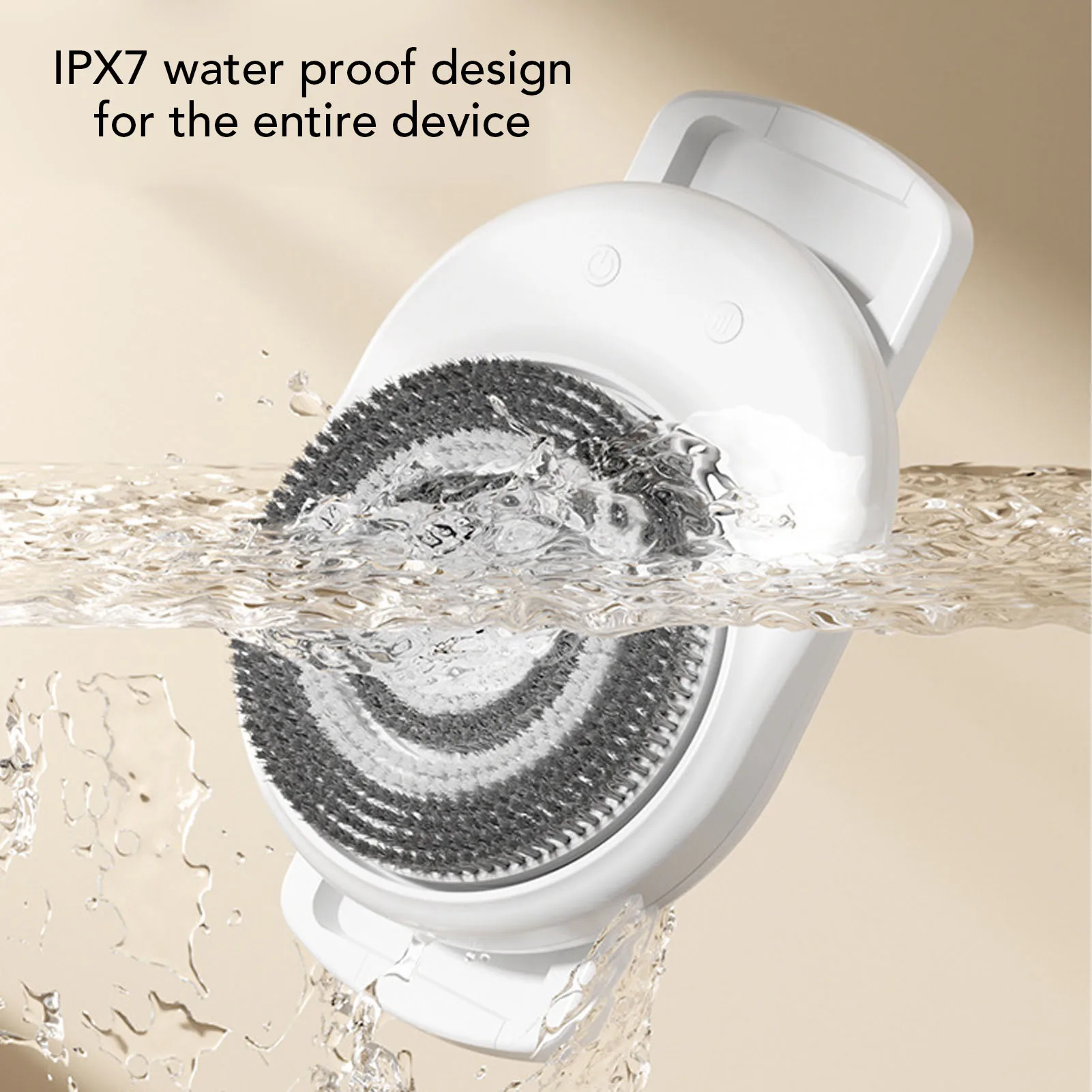 Wall Mounted Body Brush IPX7 Water Proof Handsfree Exfoliating Brush Adjustable Height with 3 Brush Heads