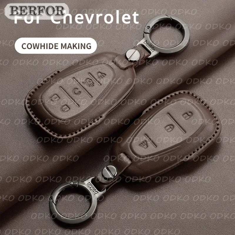 Funda de cuero para llave remota de coche, 5 botones, para Chevy, Chevrolet 2017, 2018, 2019, 2020, 2021, Chevy Malibu Camaro Trax Traverse