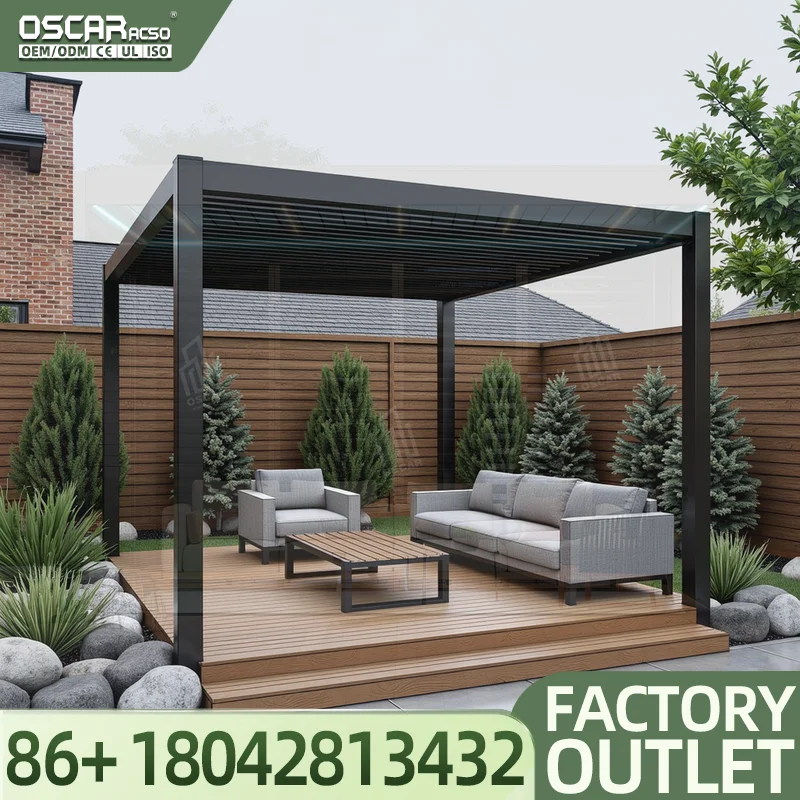 Best Selling ECO FRIENDLY Outdoor Waterproof Bioclimatic Louvered Cover for  Used in Gardens Patios Backyards Pergola