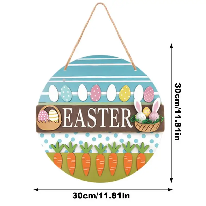 ฤดูใบไม้ผลิไม้ Porch ป้ายอีสเตอร์ไม้ Hangable ป้าย Easter Bunny ไข่แครอท Decor ป้ายฤดูใบไม้ผลิป้ายตกแต่งสําหรับ Farmhouse