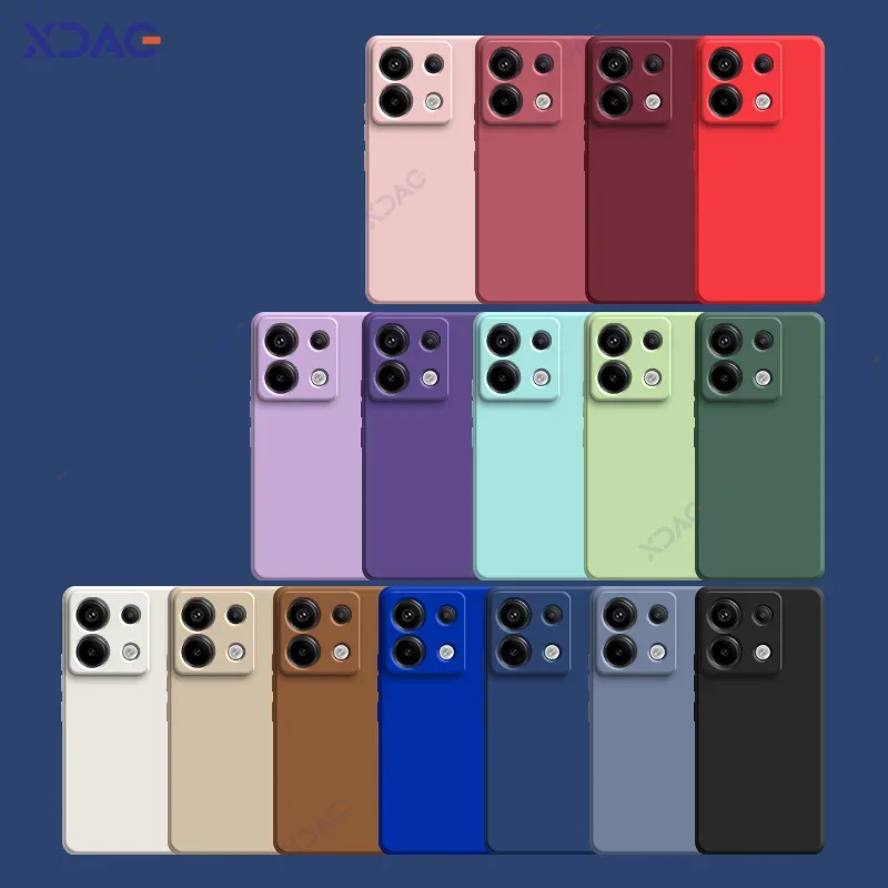 Original Cute Square Liquid Silicone Cases Covers for Xiaomi POCO X6 Pro Neo 5G Luxury Soft Phone Armor POCOX6 X6Pro X6Neo Coque