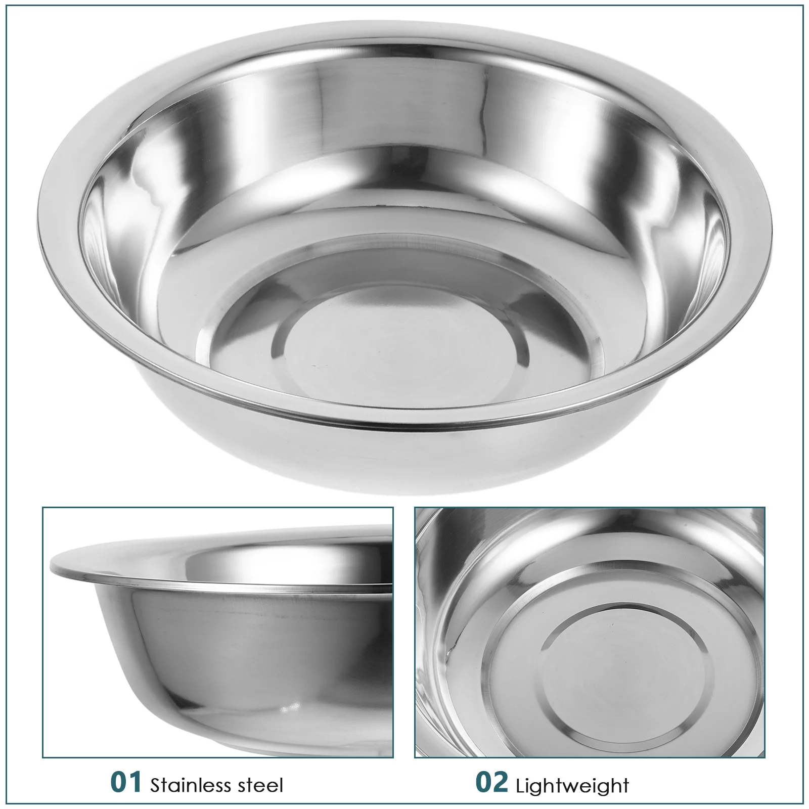 1pc Stainless Steel Soup Bowl 304 Material Kitchenware Large Capacity Fruit Vegetable Wash Reusable Home Tableware Storage