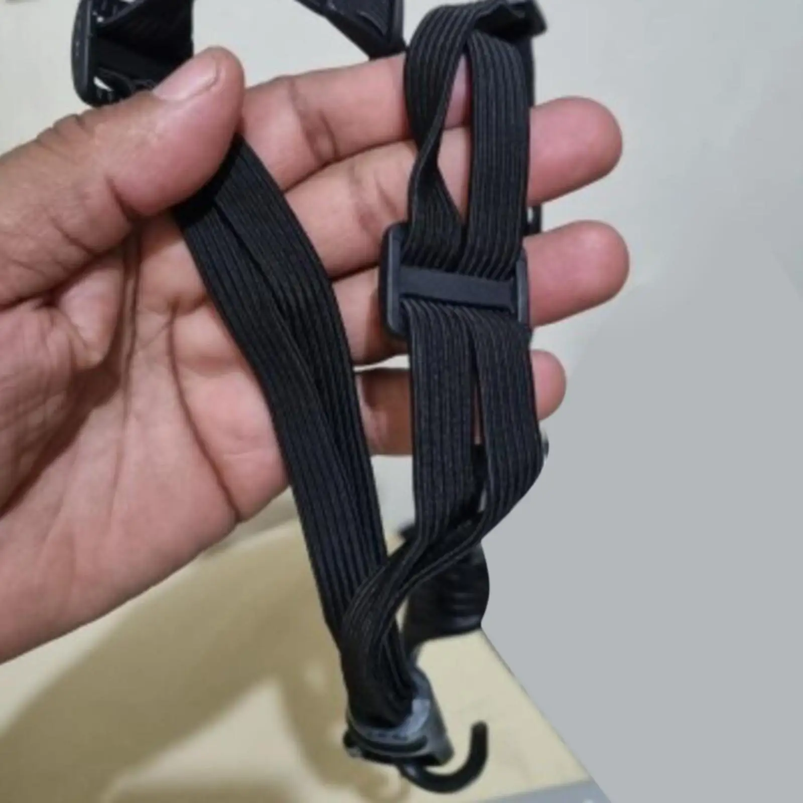 Tali bagasi helm, dapat ditarik, 90cm, dengan 2 kait, tali elastis Universal