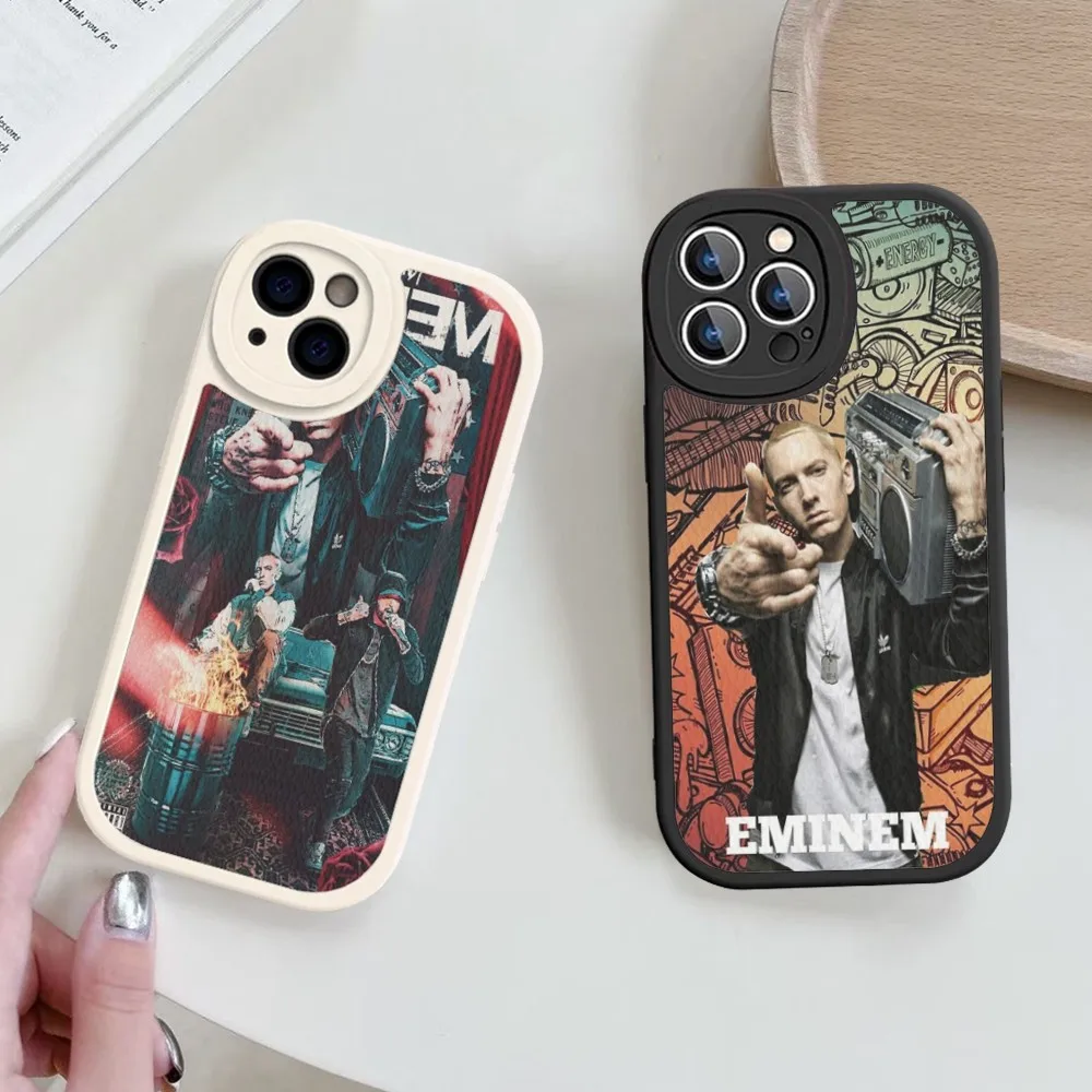 The Famous American Rapper E-Eminemes Phone Case Hard Leather For iPhone 16 15 14 13 12 Mini 11 14 Pro Max Xs X Xr 7 8 Plus